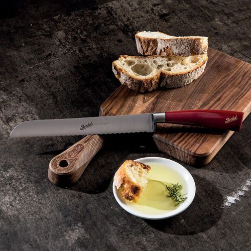 Coltello da pane con manico in resina - ELEGANCE 22 RED - Berkel - con lama in acciaio inossidabile