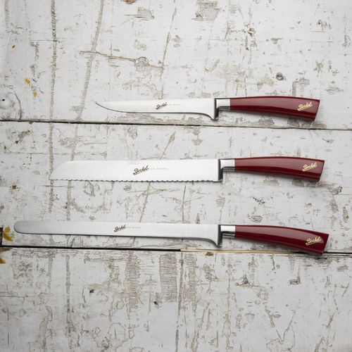 Coltello da cucina con manico in resina - ELEGANCE SET OF 3 RED - Berkel - con lama in acciaio inossidabile