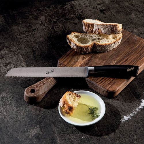 Coltello da pane con manico in resina - ELEGANCE 22 BLACK - Berkel - con lama in acciaio inossidabile