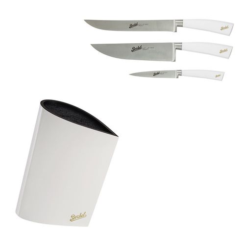Ceppo coltelli in polipropilene - BAG + ELEGANCE CHEF SET OF 3 WHITE - Berkel - in HDF / in legno compensato / in legno con vernice di protezione