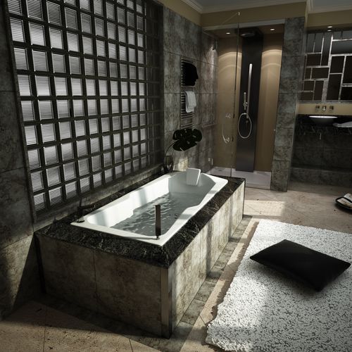 Vasca da bagno ad isola - LORRAINE - Preti - filomuro / ad uso professionale / in acrilico