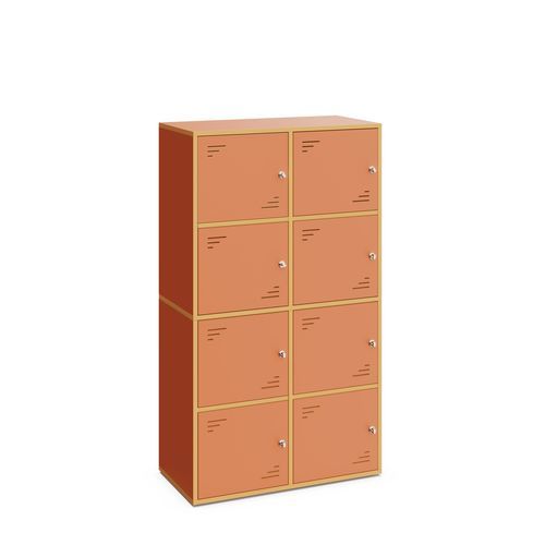 Armadietto portaoggetto in acero - LOCKY 2X4 - Mirplay Objektmöbel - per lucchetto / con impugnatura / per scuola