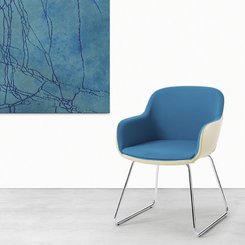Sedia visitatore contemporanea - ERSILIA - Gierre Sedute - da interno / in tessuto / con supporto in legno