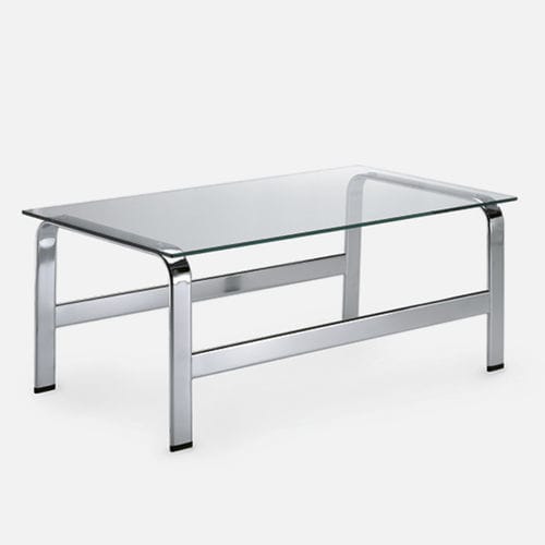 Tavolo contemporaneo - 909 - Gierre Sedute - in vetro / in metallo / con supporto in metallo
