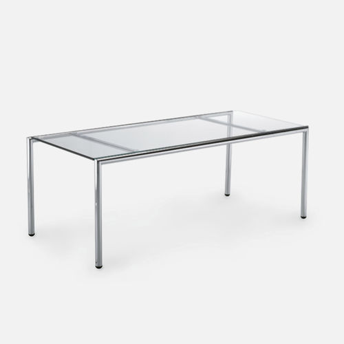Tavolo contemporaneo - 814 - Gierre Sedute - in vetro / in metallo / con supporto in metallo