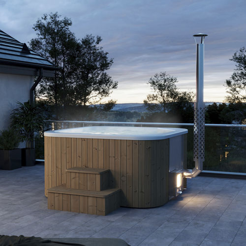 Spa fuoriterra - Log Fire Cube - Catalina Spas - quadrata / 6 posti / 5 posti