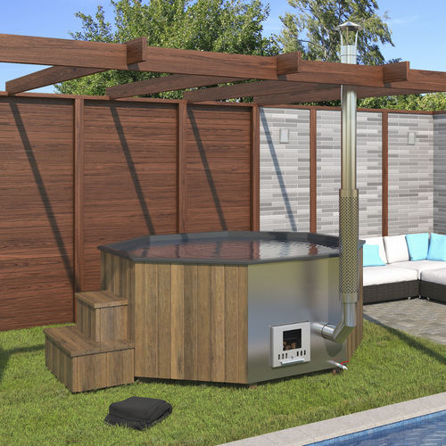 Spa fuoriterra - Log Fire 240 - Catalina Spas - ottagonale / otto posti / in legno