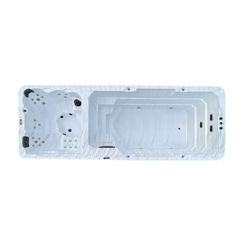 Spa per nuoto controcorrente fuoriterra - Marathon Dual Temp - Catalina Spas - rettangolare / 4 posti / in acciaio inox