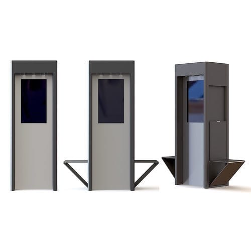 Totem pubblicitario - AMD SALOMON DESIGN - con pannelli solari / a doppia faccia / in acciaio