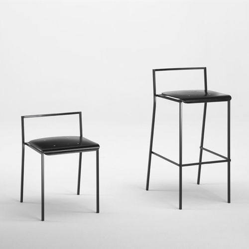 Sgabello contemporaneo - Q15S - Emme Italia srl - in faggio / con supporto in acciaio / impilabile