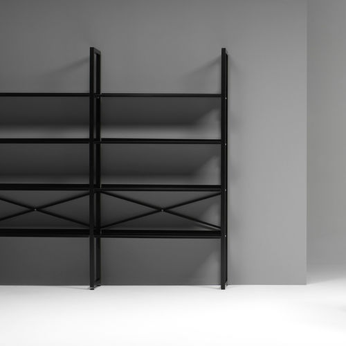 Libreria modulare - Q30B - Emme Italia srl - contemporanea / in acciaio / bianca