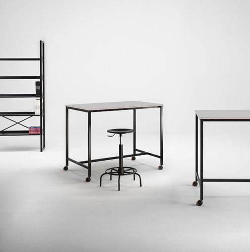 Scrivania con rotelle - QS-LINE - Emme Italia srl - contemporanea / in legno / dritta