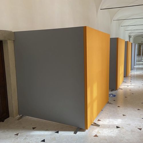 Pannello fonoassorbente per pannello divisorio - AKUPAN® SCREEN - Oudimmo Acoustic Design - in poliuretano / in tessuto / in fibra di poliestere