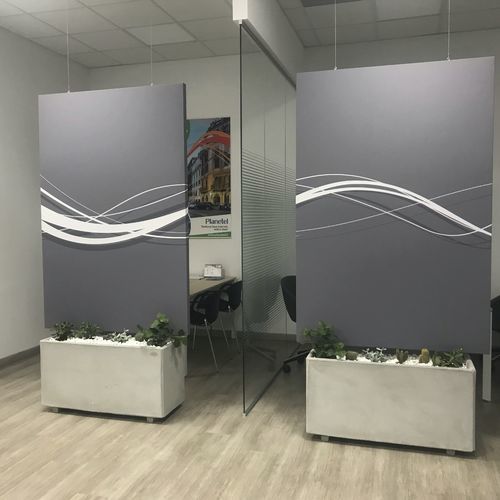 Pannello fonoassorbente per muro - AKUPAN® SCREEN ART - Oudimmo Acoustic Design - per parete / per soffitto / autoportante