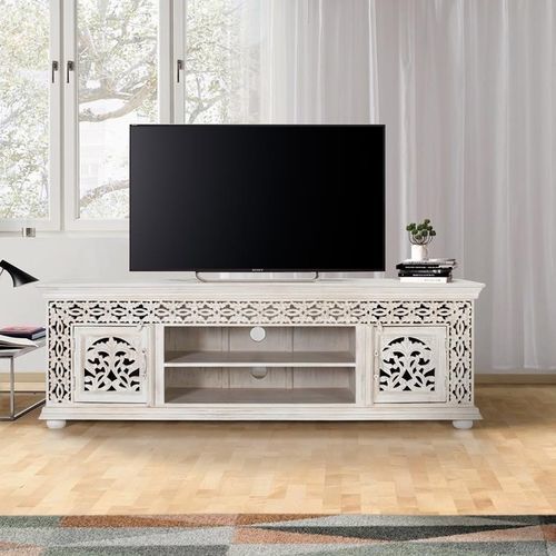 Mobile porta TV shabby chic - 1518 - Giner y Colomer - con ripiani / 2 porte / fatto a mano