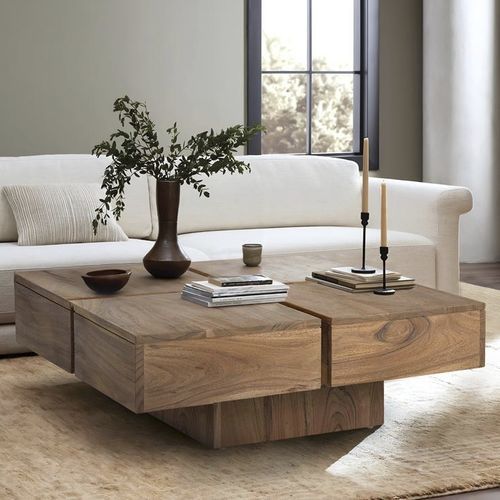 Tavolino basso contemporaneo - 1199 - Giner y Colomer - in acacia / quadrato / per uso residenziale