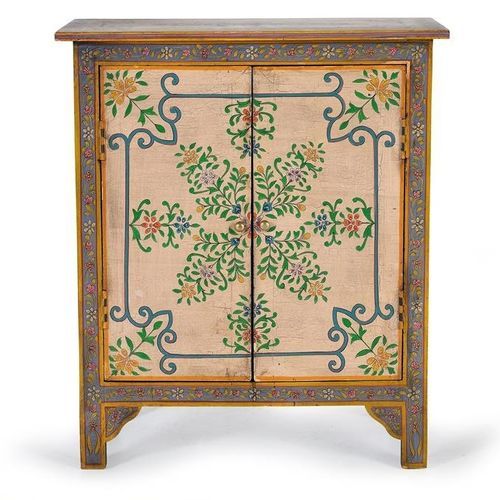 Cassettone etnico - 1143 - Giner y Colomer - in legno massiccio / multicolore