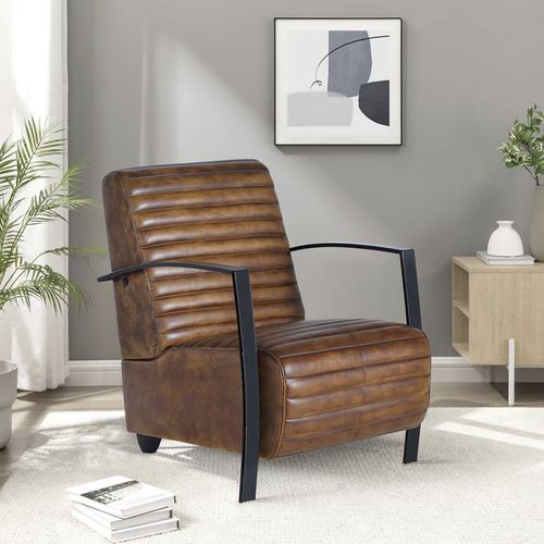Poltrona contemporanea - 1228 - Giner y Colomer - in pelle / in metallo / marrone