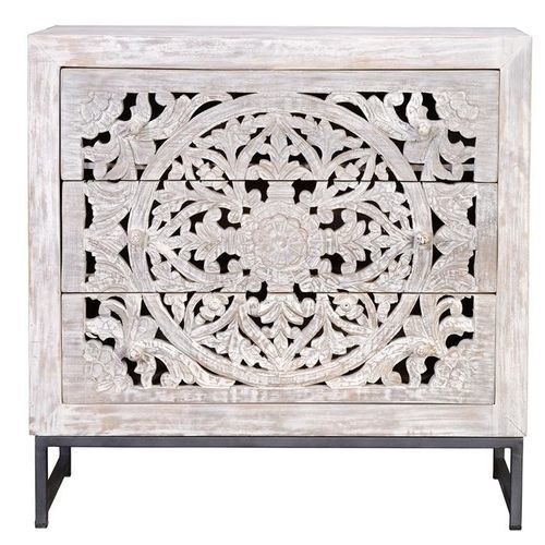 Cassettone contemporaneo - 6896 - Giner y Colomer - in metallo / in legno intagliato / 3 cassetti