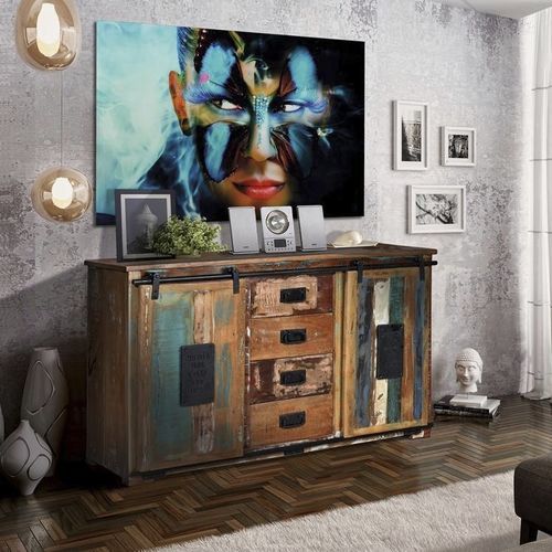 Credenza classica - 6361 - Giner y Colomer - in metallo / in legno di recupero / in materiale riciclato