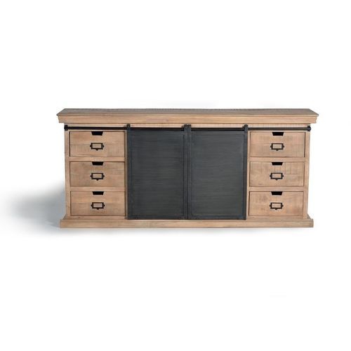 Credenza in stile industriale - 6089 - Giner y Colomer - in legno / con cassetti / con porta scorrevole