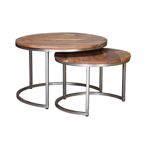 Tavolino estraibile contemporaneo - 6650 - Giner y Colomer - in legno / con supporto in metallo / rotondo