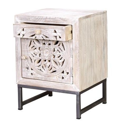 Comodino contemporaneo - 6897 - Giner y Colomer - in legno massiccio / in metallo / con supporto in metallo
