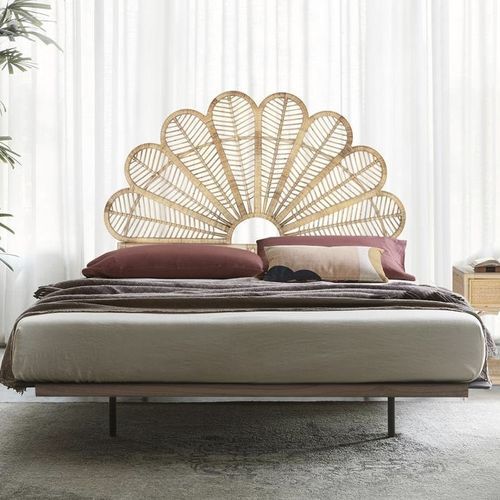 Testiera per letto matrimoniale - 5890 - Giner y Colomer - contemporanea / in rattan / beige