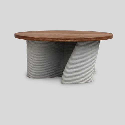 Tavolo d'appoggio design - TWIST - Sirolis - in legno massiccio / con supporto in legno / rotondo