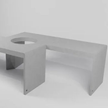 Tavolo design - TREE - Sirolis - in calcestruzzo / con supporto in calcestruzzo / rettangolare