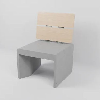 Panca per spazi pubblici contemporanea - INDIVIDUAL  - Sirolis - in calcestruzzo / in legno / con schienale
