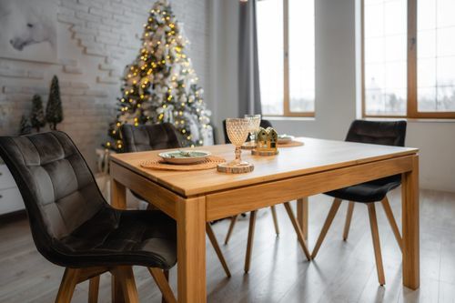 Tavolo da pranzo contemporaneo - FRANCFORT &Eacute;CO - Meubles des Carpates - in legno / con supporto in legno / rettangolare