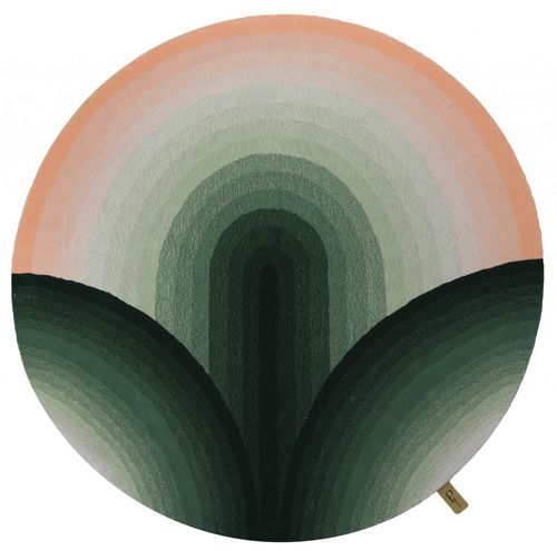 Tappeto contemporaneo - tapis rond haut de gamme NELAMBO - inspiration du lotus sacré  - Studio Gazelles - geometrico / in lana / rotondo