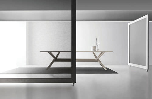 Tavolo contemporaneo - CAVALLETTO FISSO - BAULINE - in legno / rettangolare