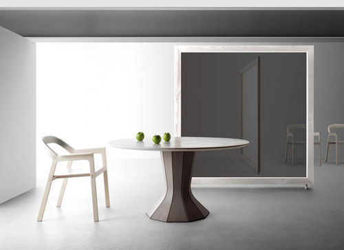 Tavolo contemporaneo - OPERA FISSO - BAULINE - in legno / rotondo