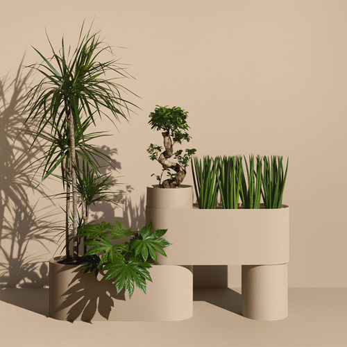 Fioriera in metallo - PLANT HERE - MIZETTO AB - ovale / modulabile / con gabbione