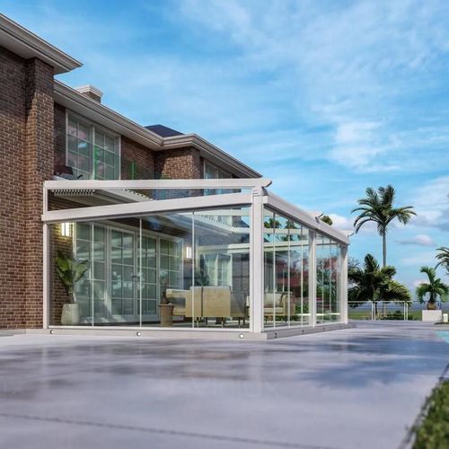 Pergola addossata - 9005 - Violux LTD - autoportante / in alluminio / in legno