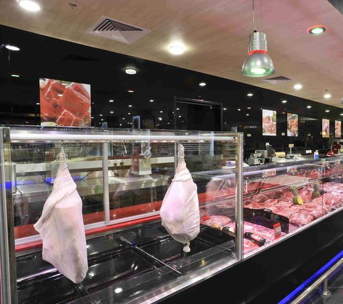 Vetrina refrigerata espositiva - PANORAMA MEAT - Eurocryor - per macelleria / in metallo / con sportello