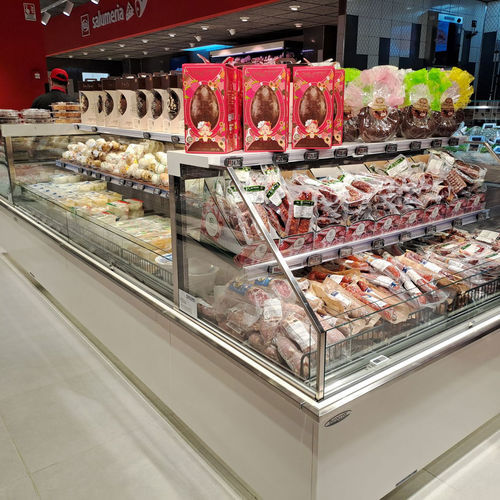 Vetrina refrigerata con scaffali - TWIN MIDI SV - Eurocryor - per macelleria / in metallo / nera