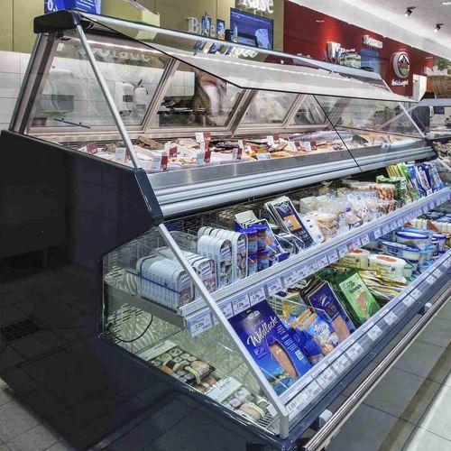 Vetrina refrigerata espositiva - CROSSOVER SYNCRO - Eurocryor - per pescheria / in metallo / con sportello
