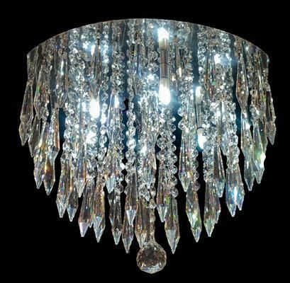 Plafoniera contemporanea - 842 series - CRISTALUX LIGHTING DESIGN - rotonda / in acciaio inossidabile / in cristallo
