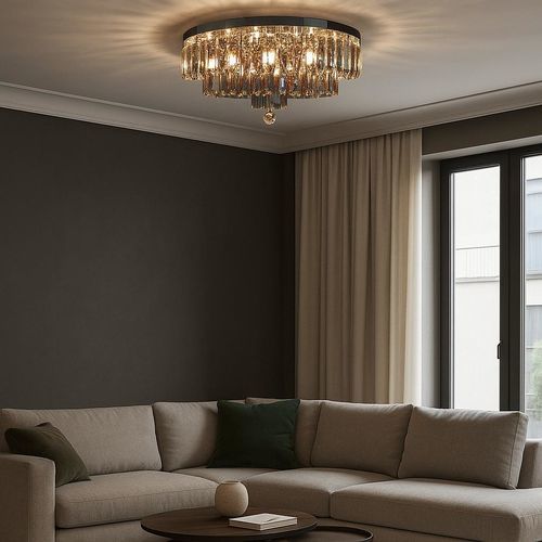 Lampadario contemporaneo - X6/611S - CRISTALUX LIGHTING DESIGN - in metallo / in cristallo / da 6 lampadine