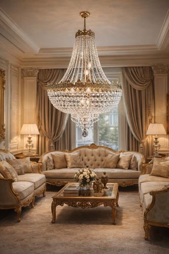 Lampadario in stile Impero - 00100 series - CRISTALUX LIGHTING DESIGN - in acciaio inossidabile / in cristallo / da 6 lampadine