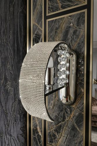 Applique contemporanea - 4206/1C - CRISTALUX LIGHTING DESIGN - da interno / in acciaio inossidabile / in cristallo