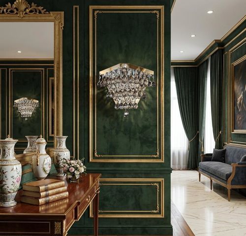 Applique contemporanea - 070/30SW - CRISTALUX LIGHTING DESIGN - da interno / in acciaio inossidabile / in cristallo