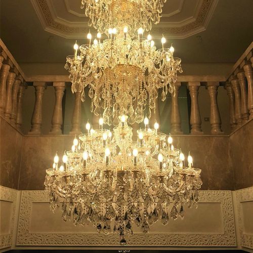 Lampadario in stile barocco - 77 series - CRISTALUX LIGHTING DESIGN - in acciaio inossidabile / in cristallo / contract