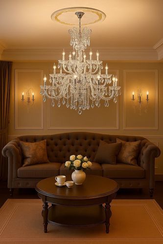 Lampadario in stile barocco - 77 series - CRISTALUX LIGHTING DESIGN - in acciaio inossidabile / in cristallo / contract