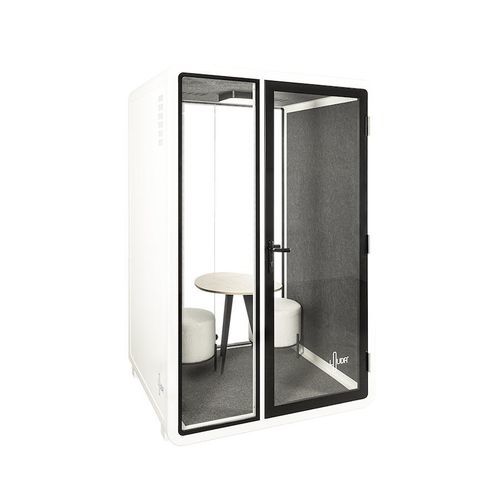 Ufficio POD acustico - LOUDR TWO - Loudr - con illuminazione integrata / da 2 persone / con porta vetrata