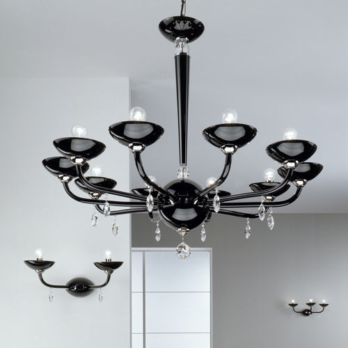 Lampadario design originale - BLACK TUBE - BEBY ITALY SRL - in vetro di Murano / in metallo / a candelabro