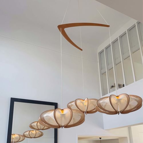 Lampadario contemporaneo - ETIOLA L - LAFABLIGHT - in cotone / in rovere / in legno